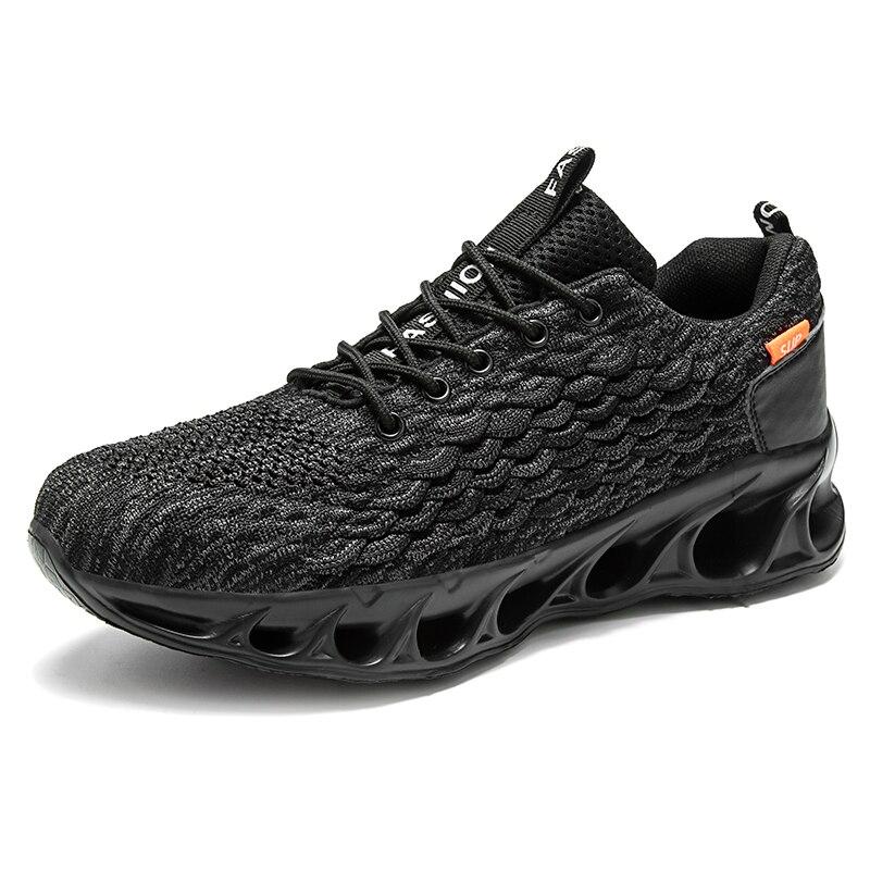Leichte Weiche Herren-Sneaker Atmungsaktive Fliegengewebte Lederkombination Laufschuhe Lässige Herren-Sportschuhe