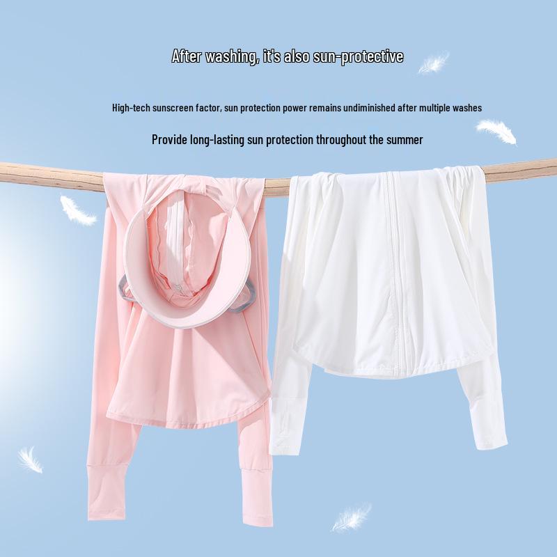 UPF50+ Kids Sun Protection Hooded Summer Jacket - Lightweight, Breathable, Anti-UV, Ice Silk Fabric