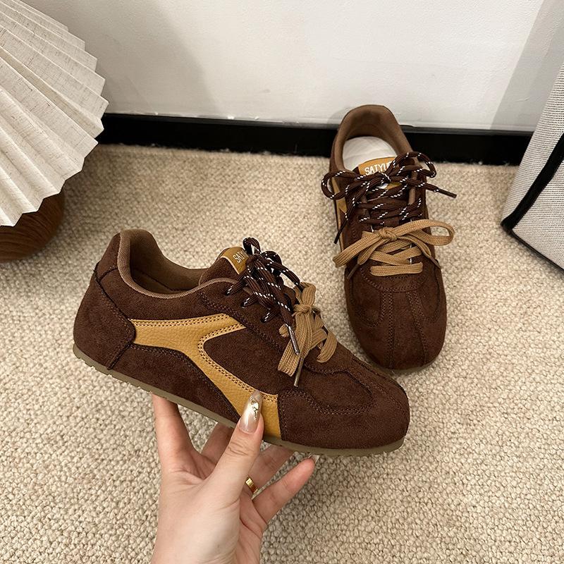 Туфли из коровьей кожи женские туфли на скрытой платформе осенние новые ретро шнурки мандаринки повседневная спортивная обувь 35