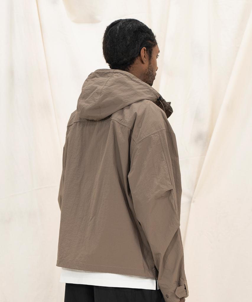 Kalapatthar Lightweight Nylon Ripstop Utility Hooded Shell Jacket - Beige