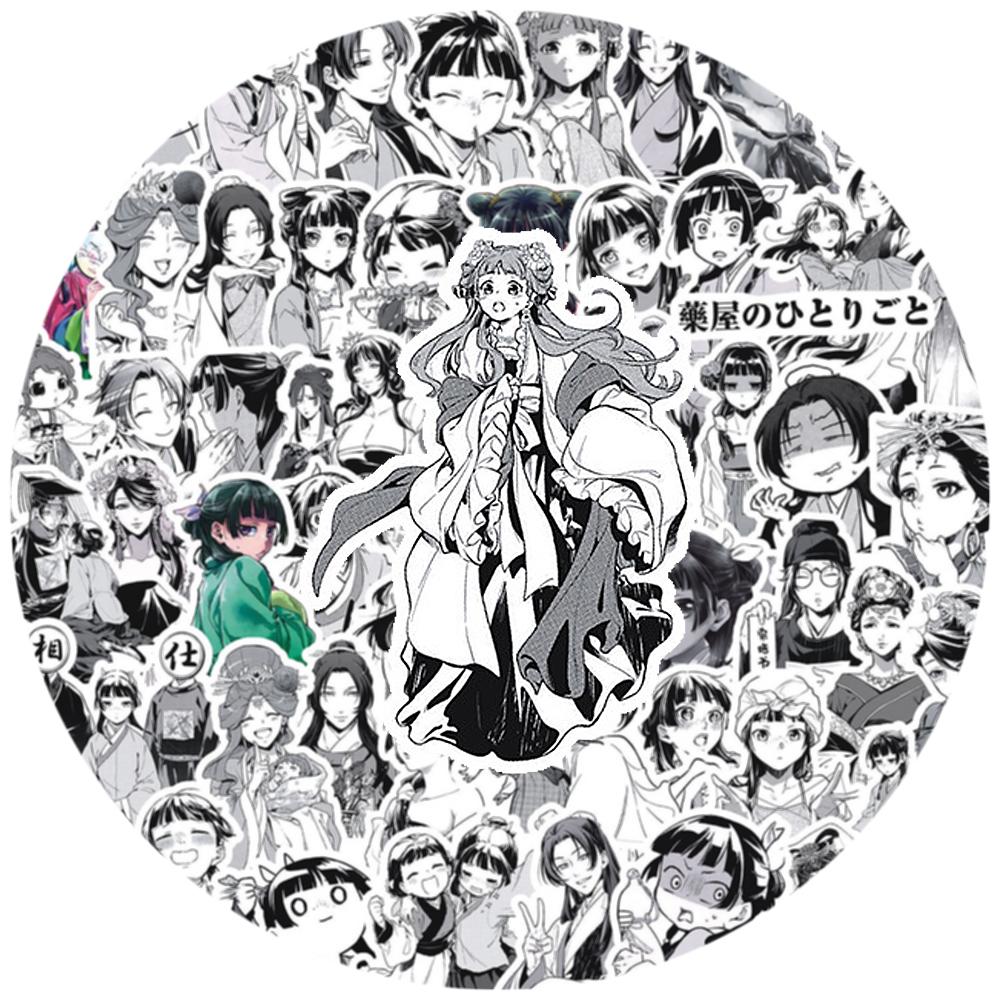 10/30/88pcs Classic Anime The Apothecary Diaries Stickers Black White Decals DIY Scrapbook Luggage Notebook Cute Maomao Sticker