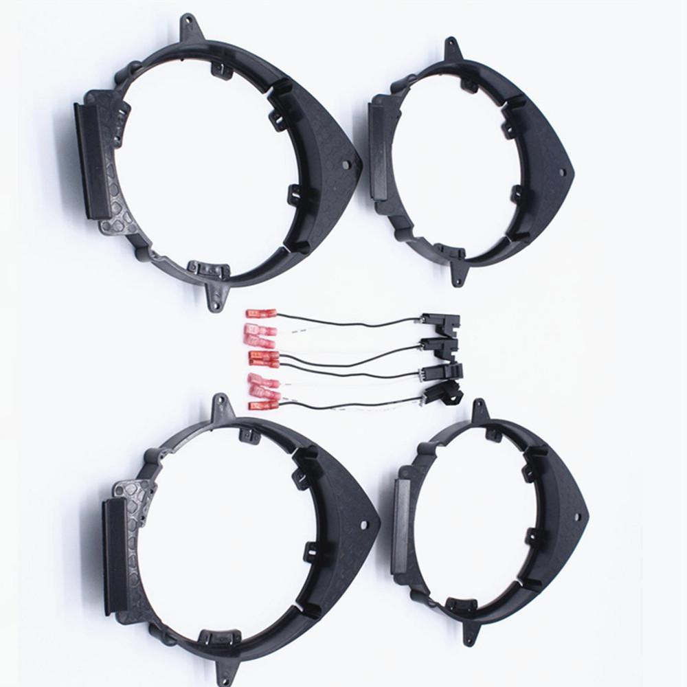 4 x Car Truck Front & Rear Door Speaker Mounting Adapter Bracket w/ Wire Harness