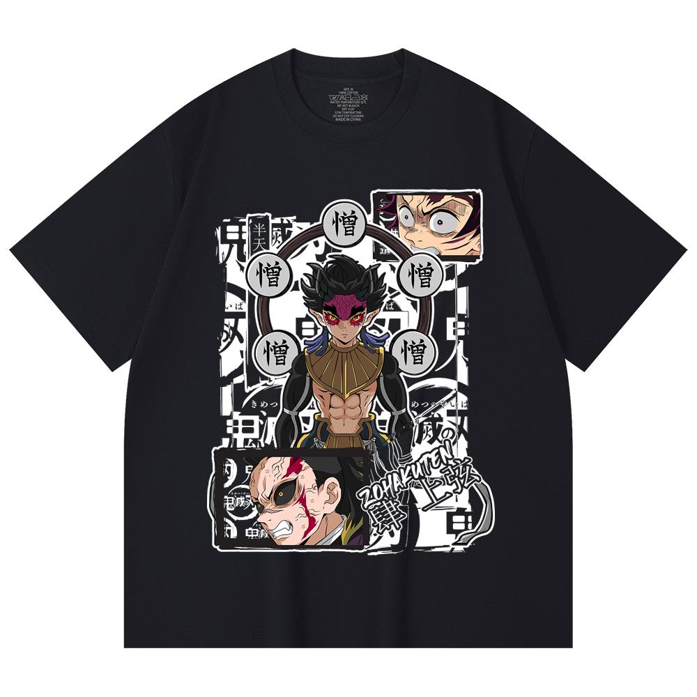 230 Gsm 100% Cotton Demon Slayer V106 Zohakuten Print Unisex Heavy Cotton T Shirt