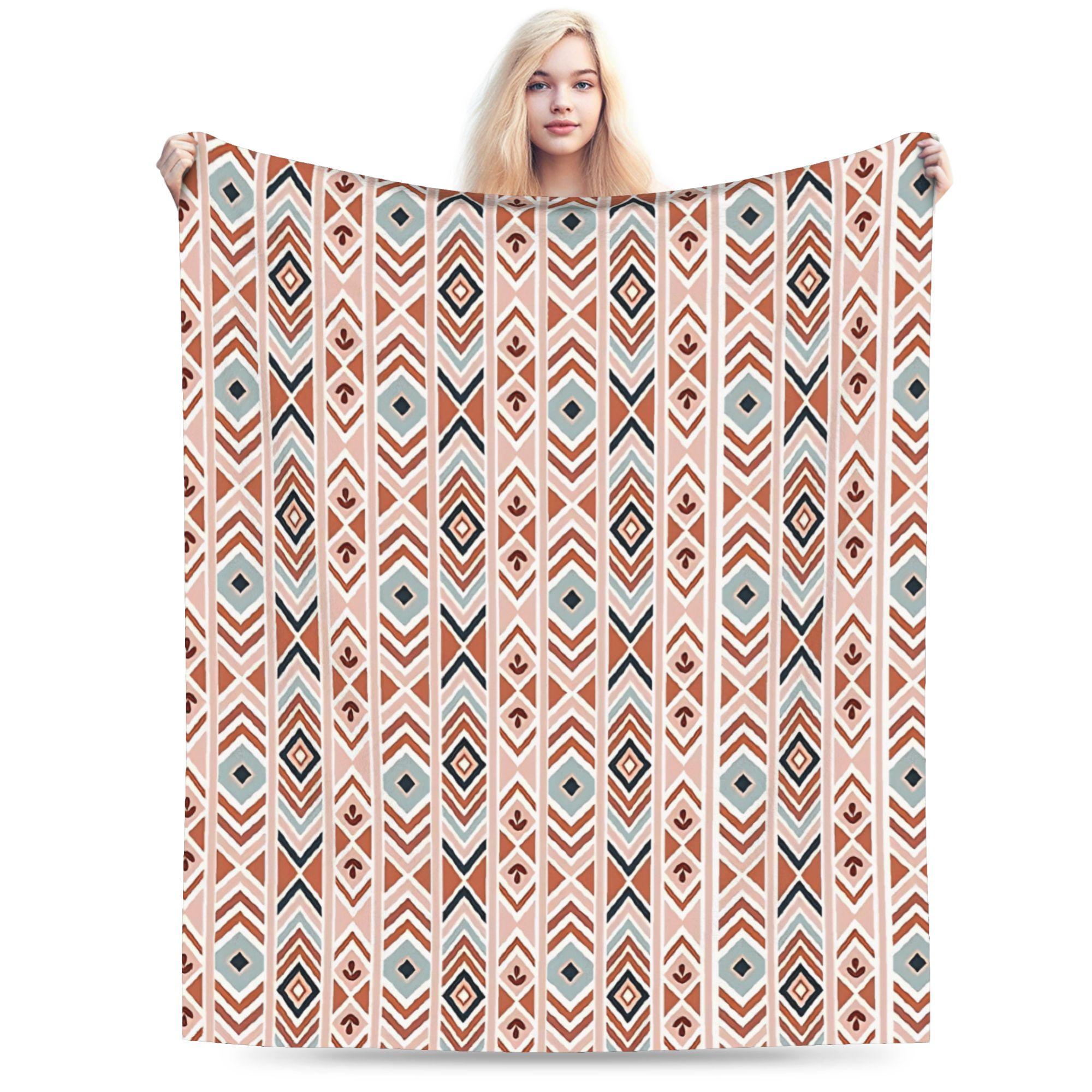 

Bohemian pattern Flannel Blanket Winter Super Warm Throw Blanket for Students Bedroom Novelty Bedspread Sofa Bed Cover 75x90cm