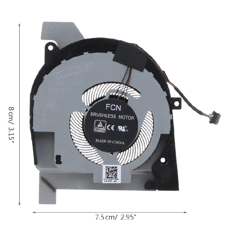 Cooling Fan Laptop CPU Cooler for Latitude 5501 5511/Precision 3541 3551 Notebook Computer 4-wire Quiet Heat Radiators