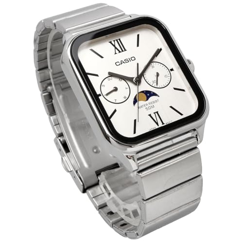 CASIO Standart Ay Fazlı Analog Erkek Kol Saati MTP-M305D-7A2V Metal Kordon Gümüş Yurt Dışı Model