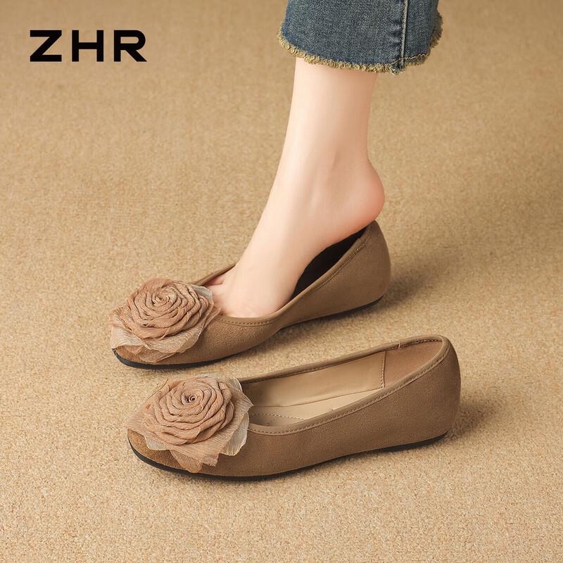 ZHR Women s Floral Flat Slip-On Shoes 37