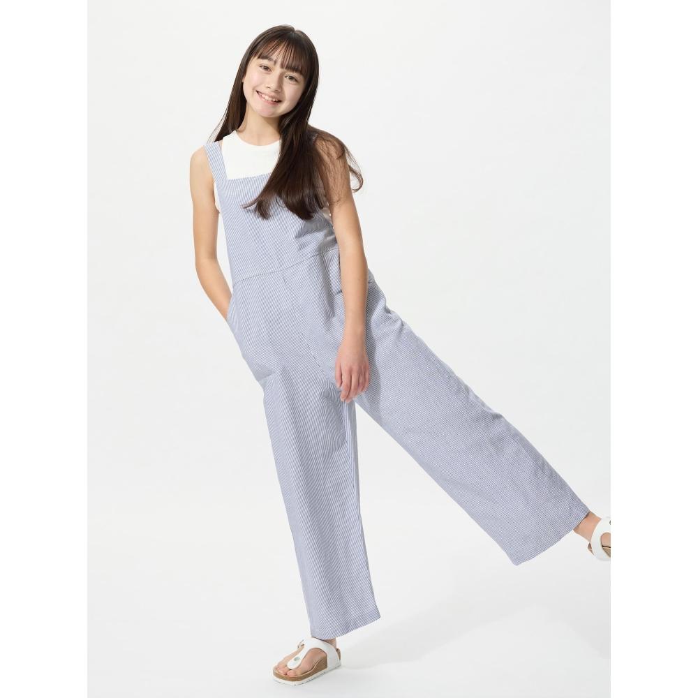 Uniqlo Japan Girls Linen Blend Overalls