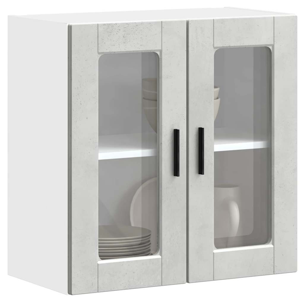 Vidaxl Kitchen Wall Cabinet with Glass Door, Porto, Grey
