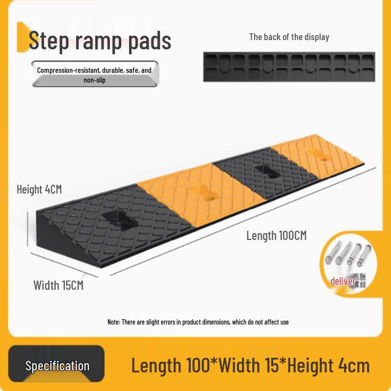Rubber Curb & Threshold Ramp Mat for Home and Car 