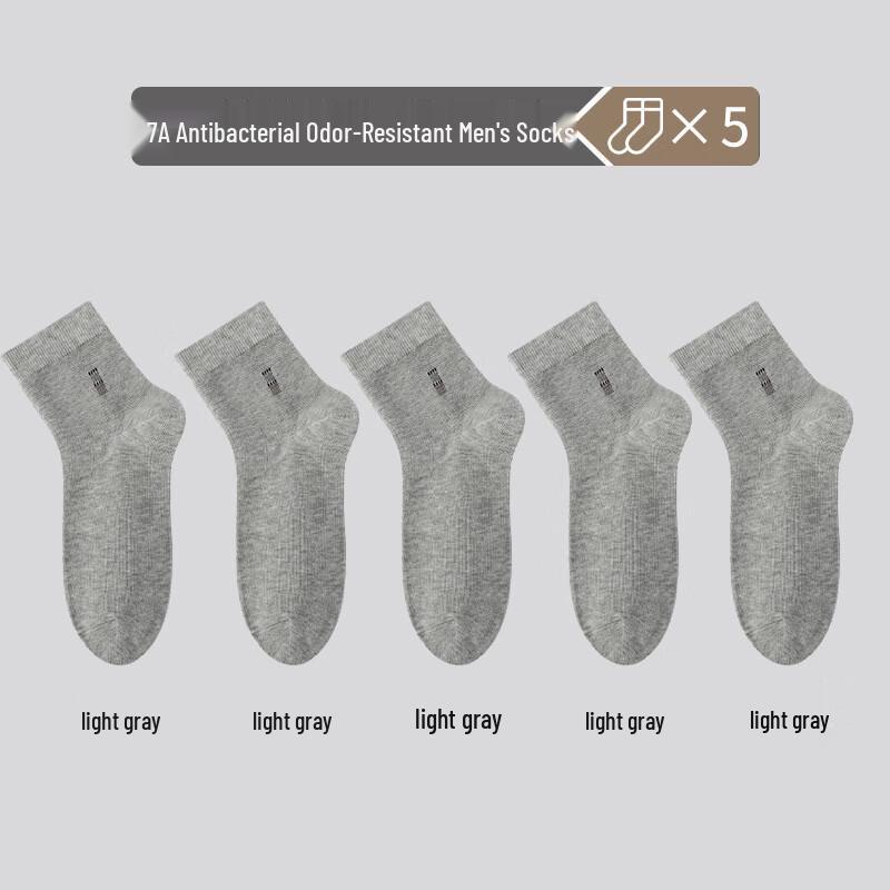 LangSha Men s Anti-Odor Sweat-Wicking Mid-Calf Athletic Socks 5 Pairs