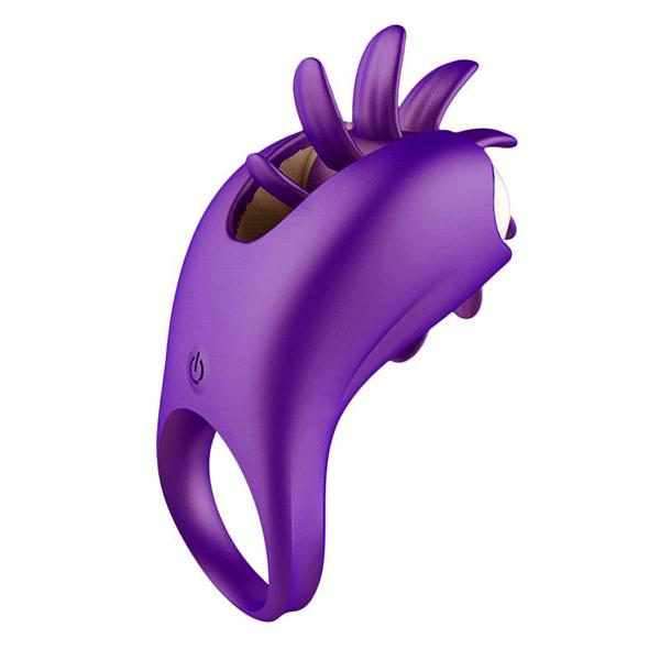 Rotating Magic Tongue Vibrating Ring Penis Ring Male Female Couple Sharing Clit Nipples and Stimulating Waterproof Rechargeable Locking Semen Ring