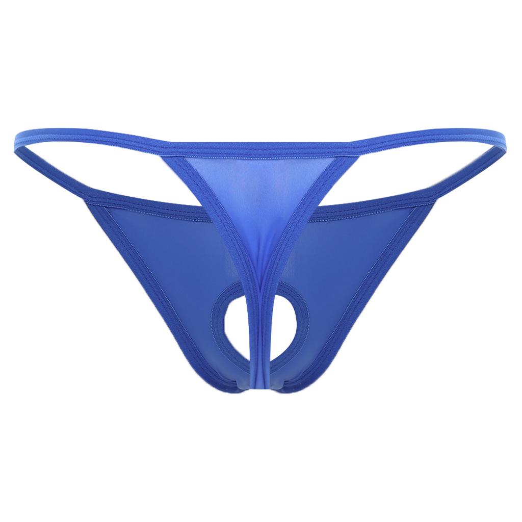 Mens Low Rise Thong Underpants Hollow out Bulge T-back Micro Briefs Underwear