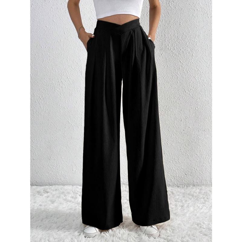 New Autumn and Winter Women's Commuter Style Pleated Casual Wide-leg Pants and Loose Long Pants