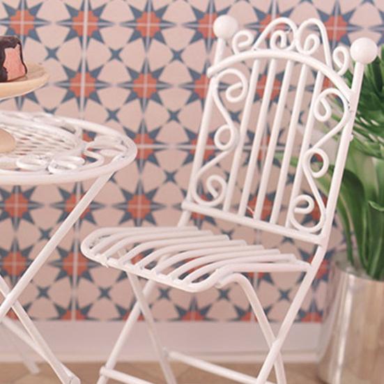 Dollhouse Patio Set Corrosion Resistant Moisture-proof Micro Decor Mini Garden Furniture Set for Kids