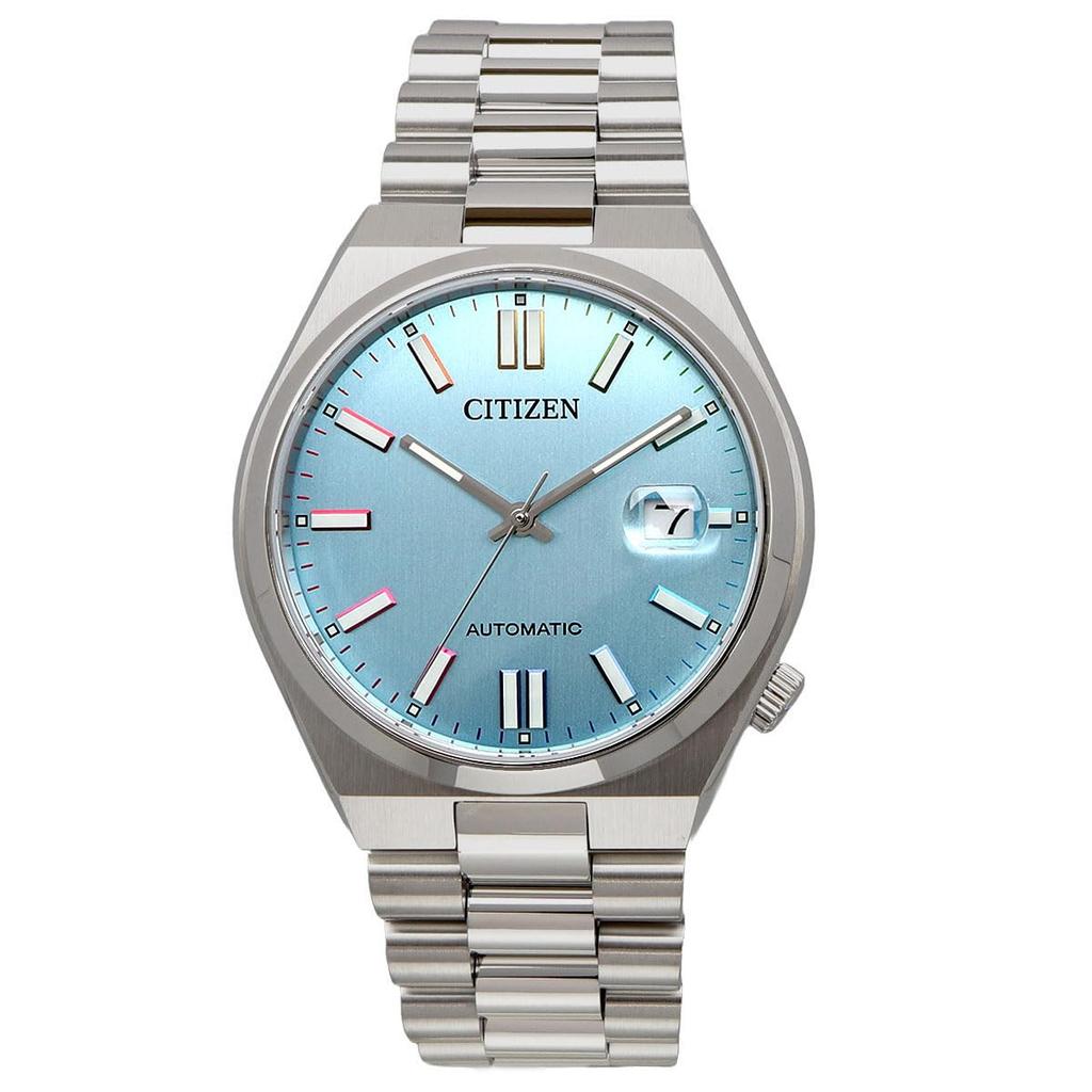 Citizen Tsuyosa Collection Automatic Men's Watch NJ0151-53L Sapphire Glass Ice Blue Rainbow Index Silver