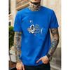 Summer 2D Printed Trendy Minimalist Men's T-Shirt with Monkfish Bone Print Casual Versatile Pullover 100% Cotton T Shirts