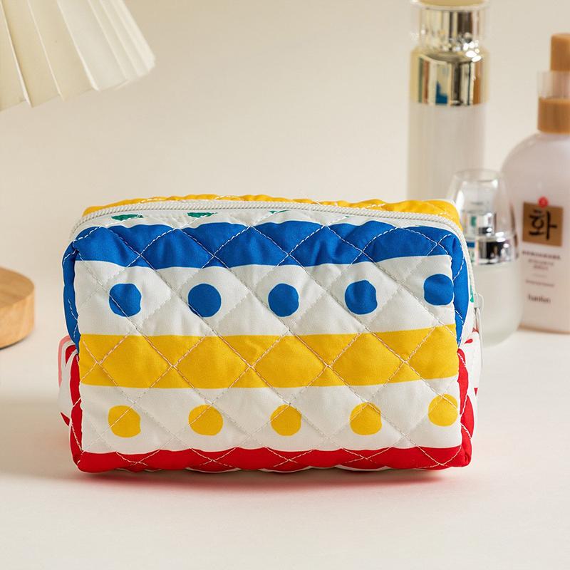 Borsa per Trucco da Viaggio Portatile Minimalista con Fiocco, Grande Capacità, Morbida