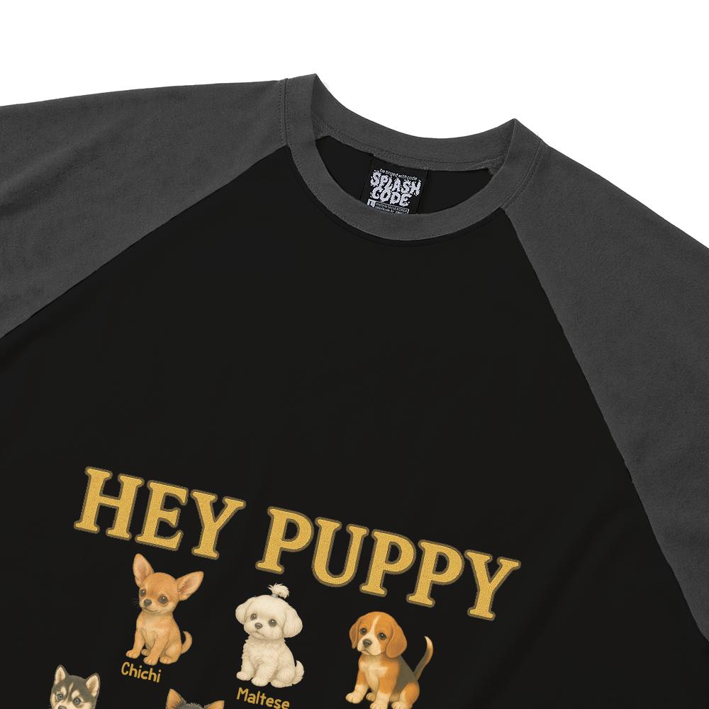 Seupeullaesikodeu Raglan Long Sleeve Black - Hey Puppy