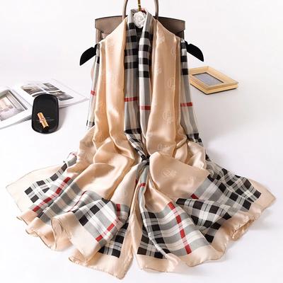 180*90cm Sciarpa di Seta di Marca Designer Foulard da Donna Bandana Sottane Lunghe Involucri Sciarpe Invernali da Collo Pashmina Hijab da Signora Lusso Nuovo