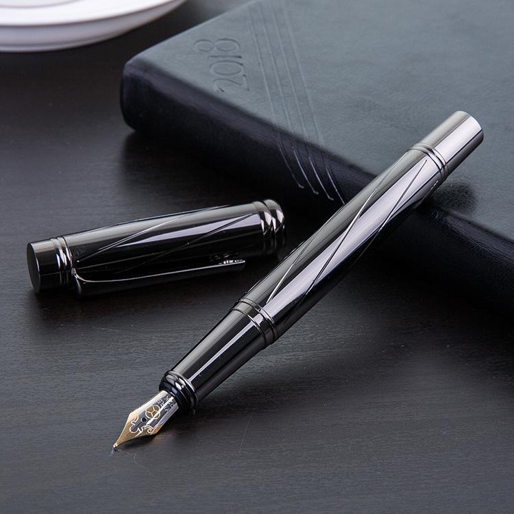 Quality Pen Black 0.5Mm Orb Pen Large Tip Pen Metal High-End Business Signature Pen