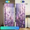 2pcs Purple Butterfly Printed Curtain for Home Decor - Rod Pocket Window Treatment for Bedroom   Office   Kitchen and  Living Room