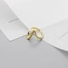 S925 Sterling Silver Gold Plated Wave Pattern Adjustable Ring for Women