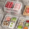4/6-Grids Fridge Sealed Fresh-Keeping Box With Lid Clear Plastic Freezer Food Storage Box Food Fresh Fruit Container For Kitchen