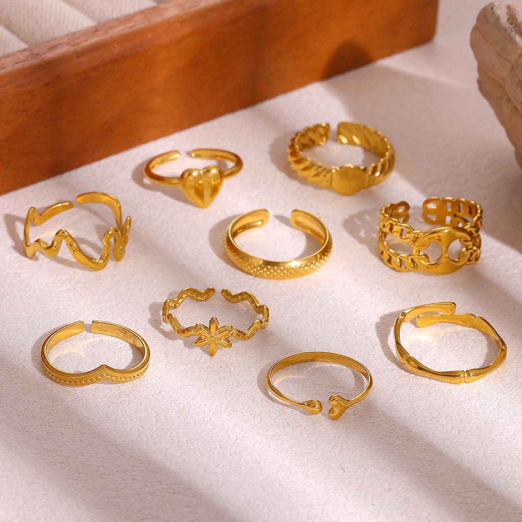 Romantic Mini Heart Proposal Rings For Women Elegant Fashion Gold Color Stainless Steel Ring Minimalist Anillos Wedding Jewelry