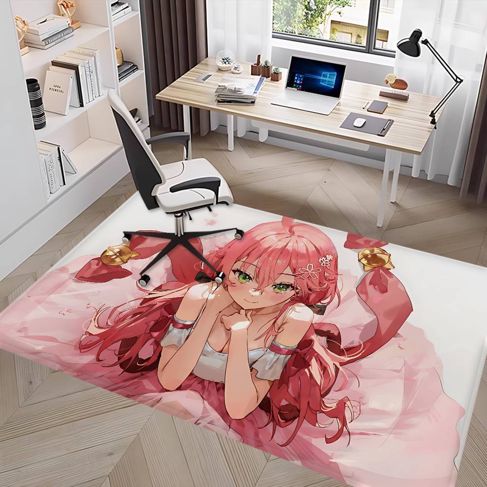 Hololive Sakura M-miko Bath Mat Kids Room Bedroom Decoration Balcony Anti-Slip Doormat Living Room Alfombra
