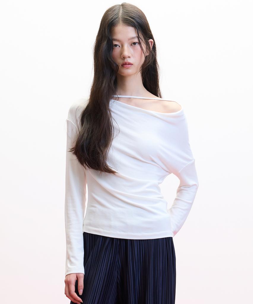HAE BY HAEKIM [Atelier] Strap Drape Top_White