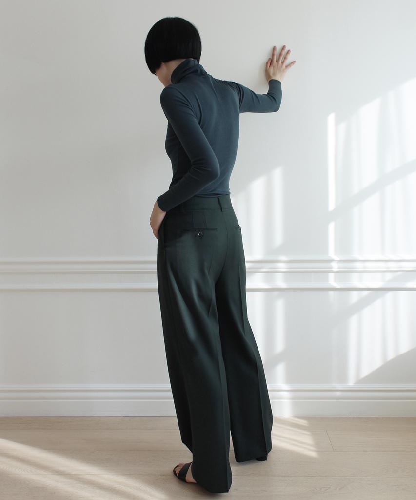 RUBATI Classic Wide Wool Pants (Green)