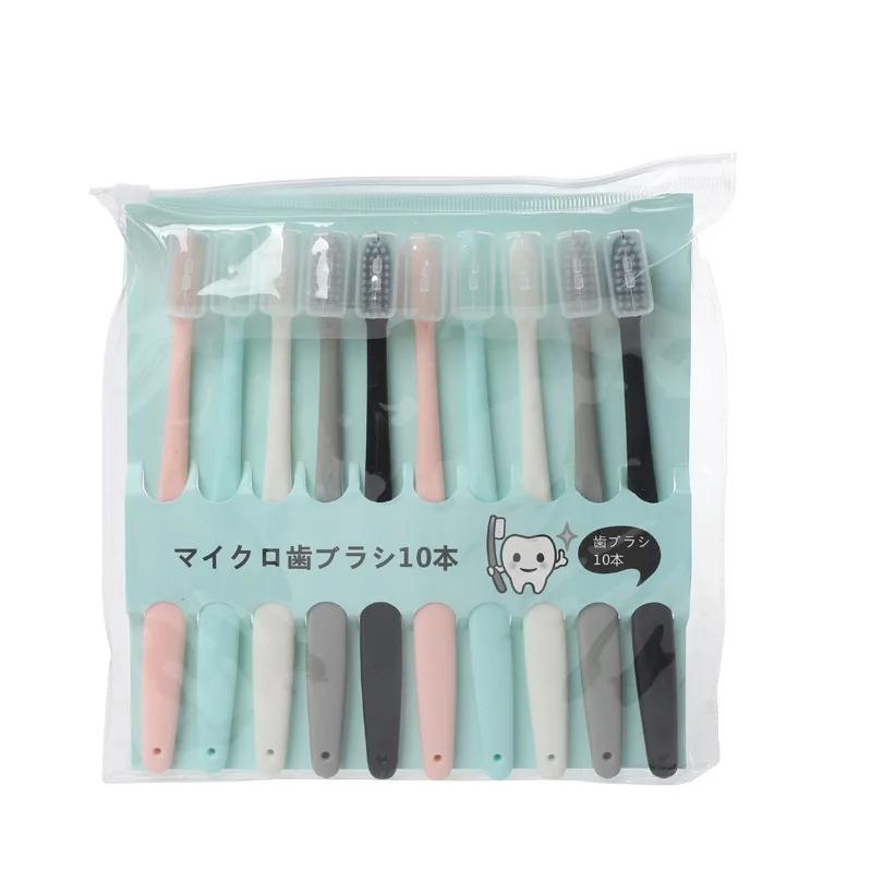 

10pcs-Elegant Toothbrush Set: Soft Bristles, Compact-Head for Adults - Gentle, Effective Macaron soft bristle toothbrush