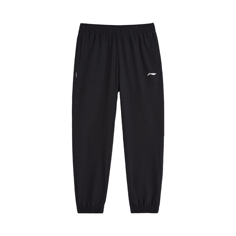 

Li-Ning Simple Mid-Rise Breathable Versatile Lace-Up Knitted Sports Pants Women pants Black AYKV832-1 S