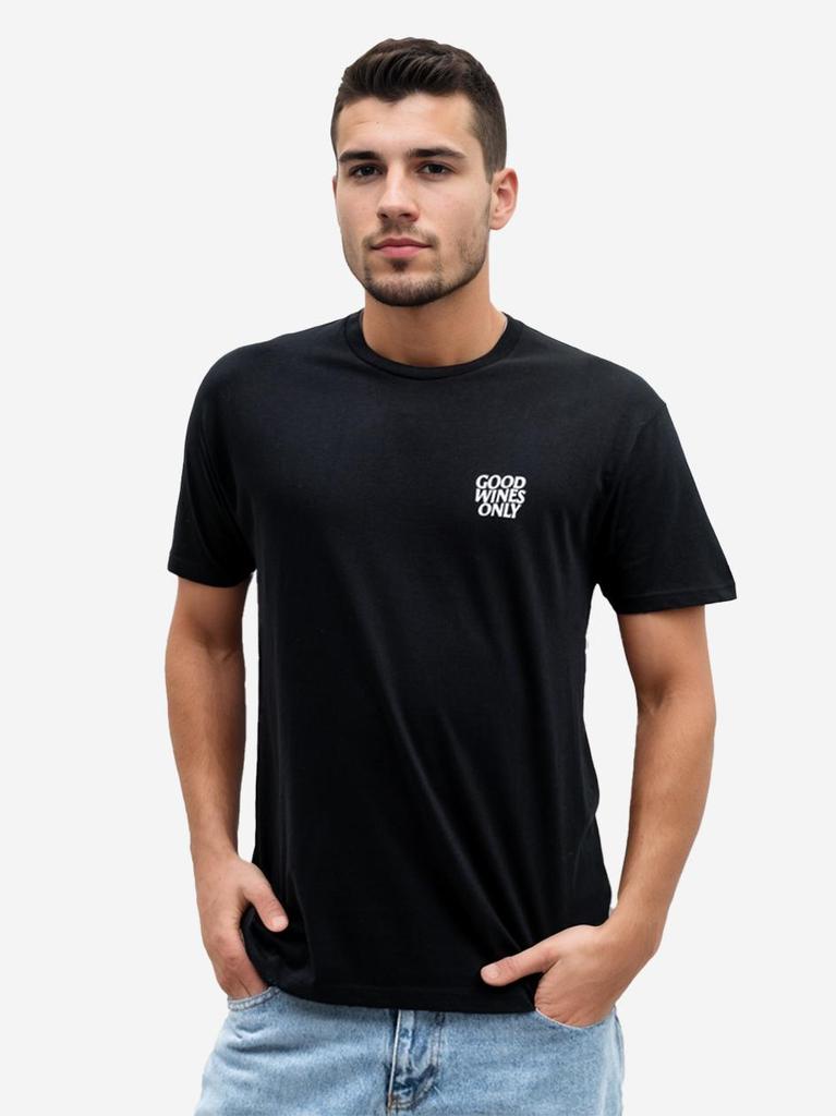 MyStars Good Wines Men's Black Short Sleeve T-Shirt M