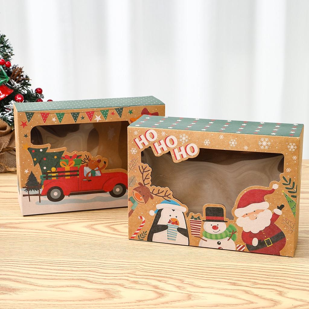 Christmas Candy Box Dessert Box Cake Box Window Cookie Box Gingerbread Box Merry Christmas Decoration for Home 2025 Navidad