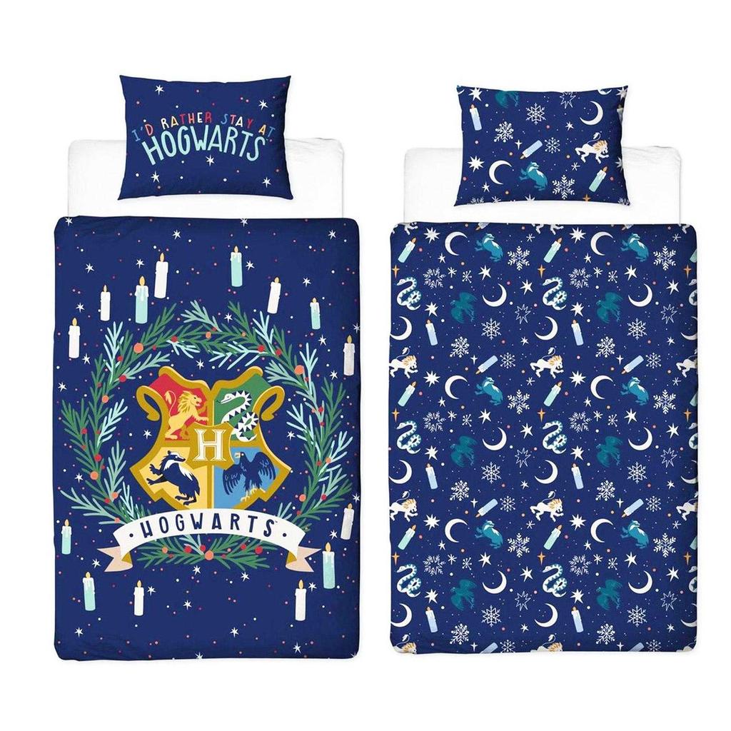 Harry Potter I´d Rather Stay At Hogwarts Reversible Duvet Set