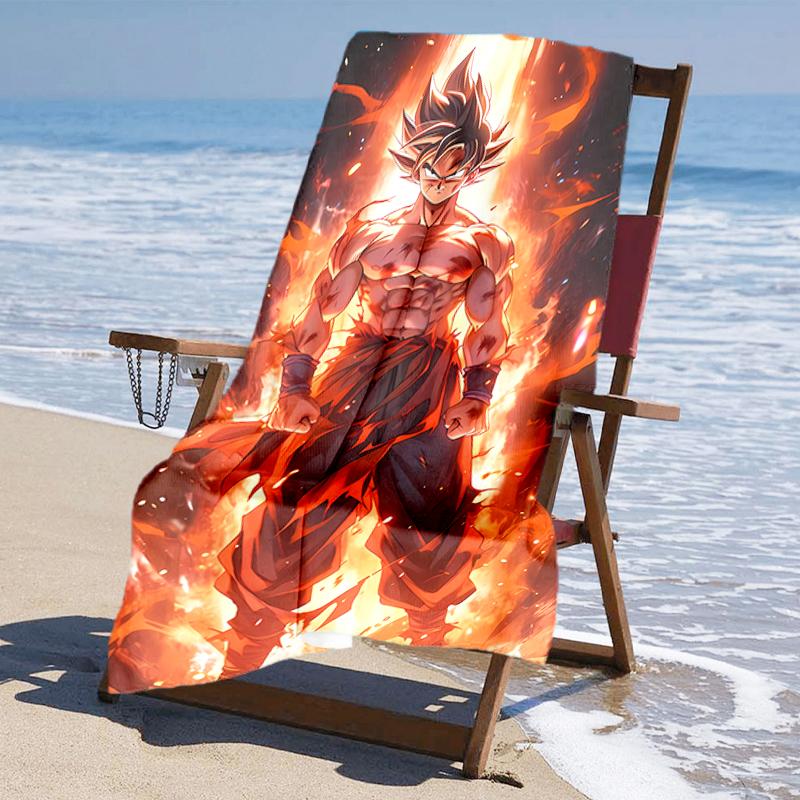 Ultra-Soft Beach Towel with Dragon Ball Theme,Ideal for Pool - Camping, Diving - Perfect Travel Essential, Vibrant Beach Towel.