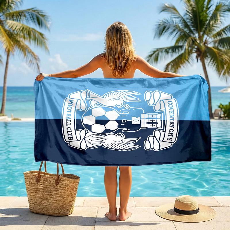 Asciugamano da Spiaggia Coventry City Football Morbido Microfibra Asciugamano Estivo Asciugatura Rapida Assorbente per Spiaggia Piscina Viaggio