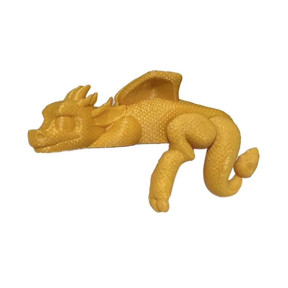 Plastic Sleeping Dragon Ornament 3D Printed Dragon Figurine Corner Ornament Dragon Ornament  Book золотой