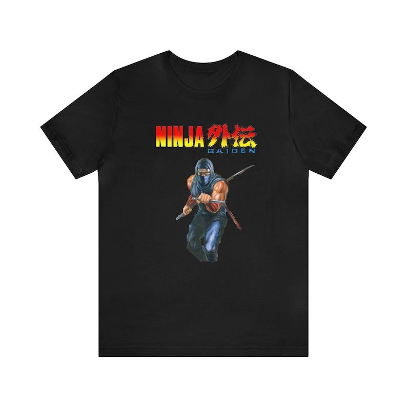 

230 Gsm 100% Cotton Ninja Gaiden Nes Retro Style Pixel Art Unisex Short Sleeve Tee T Shirt XXS чорний