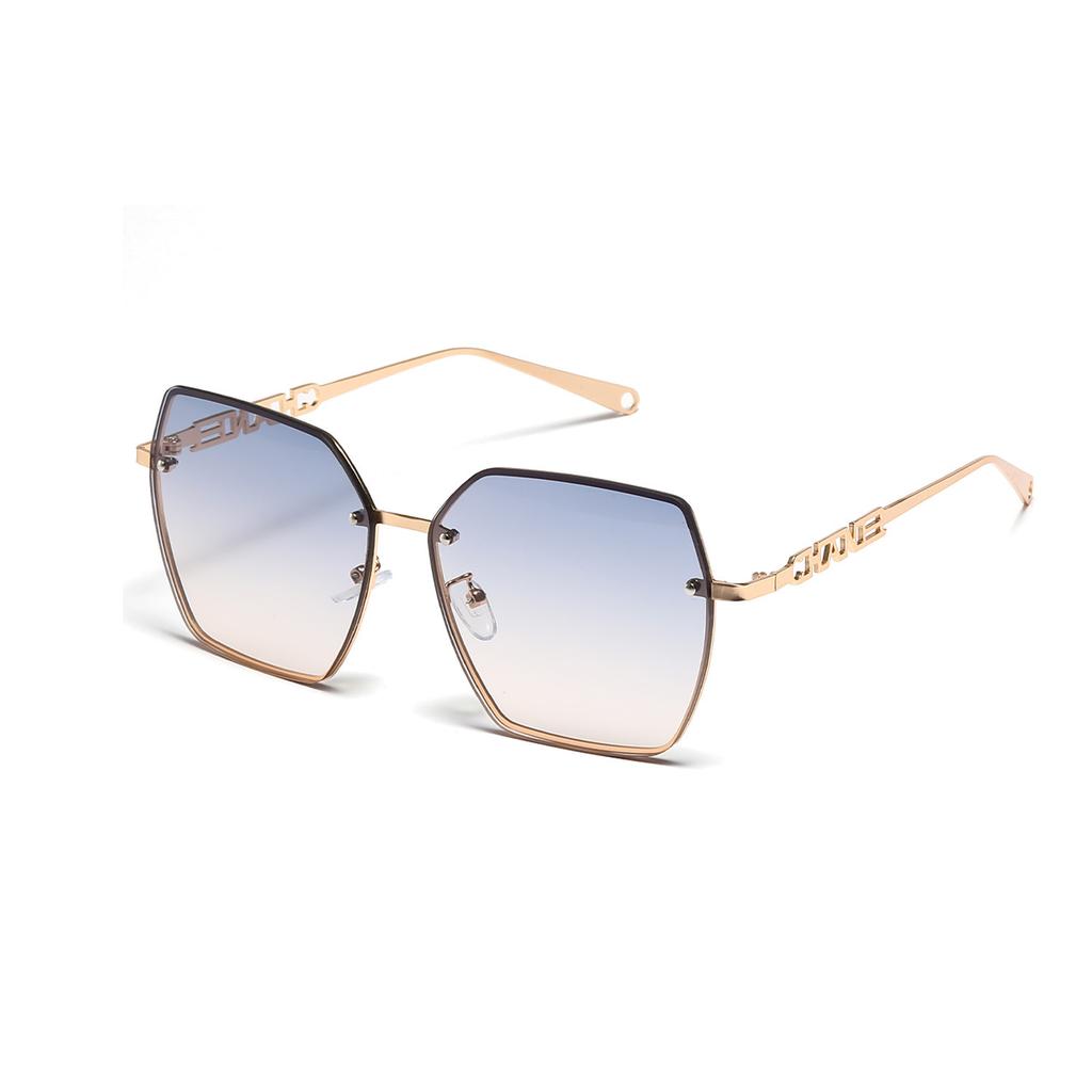 Metal Frame Glasses, Men'S Square Hollow Design Sunglasses, Women'S Ins Face-Covering Sunglasses