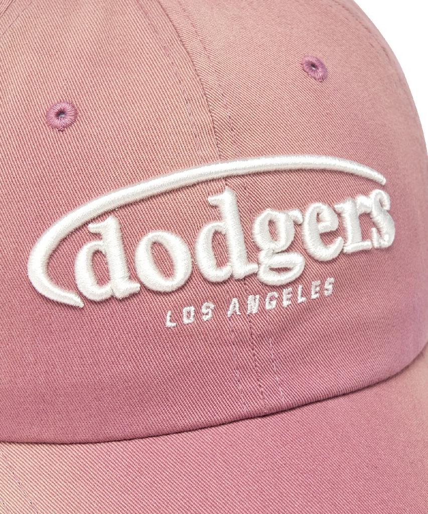 Emelbi Vintage Washed Curve Logo Unstructured Ball Cap La (Pink)