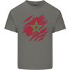 Zerrissene Marokko Flagge Marokkanischer Tag Fußball Unisex Leichtes Baumwoll-T-Shirt