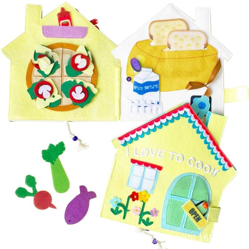 Sensory Activity Book Toddler Quiet Books Brain Developmental Cognitive Fabric Book Toy Preschooler Teaching Aids Book