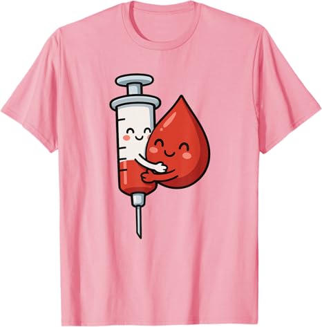 Kawaii Phlebotomist Krankenschwester Humor Blutentnahme Süße Spritze T-Shirt Mädchen Mode Lustig Blutspender Labor Witz Tee Y2k Kunst Pädiatrisch