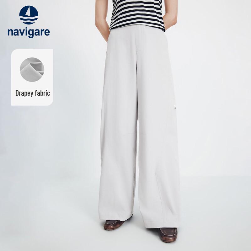 Navigare Women s Loose Fit Wide-Leg Casual Pants S