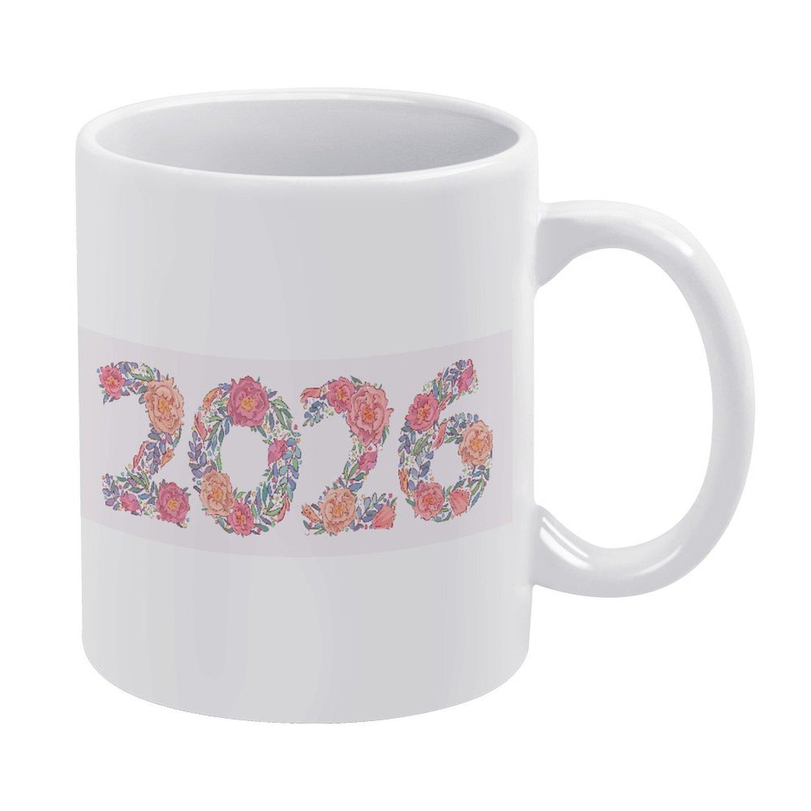 

1 Pack 11oz White Coffee Cup With Double-Sided Print Design Suitable For Daily Hot Drink Use And Ideal For Sharing Meaningful Gifts On Special Days белый