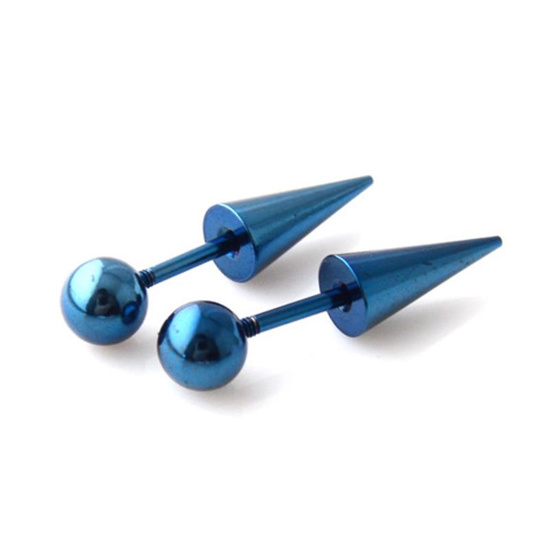 Trendy Titanium Steel Spike Earrings: Punk Gothic Irregular Stud for Men and Women.