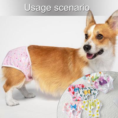 Hunde Windel Atmungsaktives Kleid Weibliche Hose Slips Shorts Wiederverwendbar Hündinnen Periode Windel Inkontinenz Waschbar